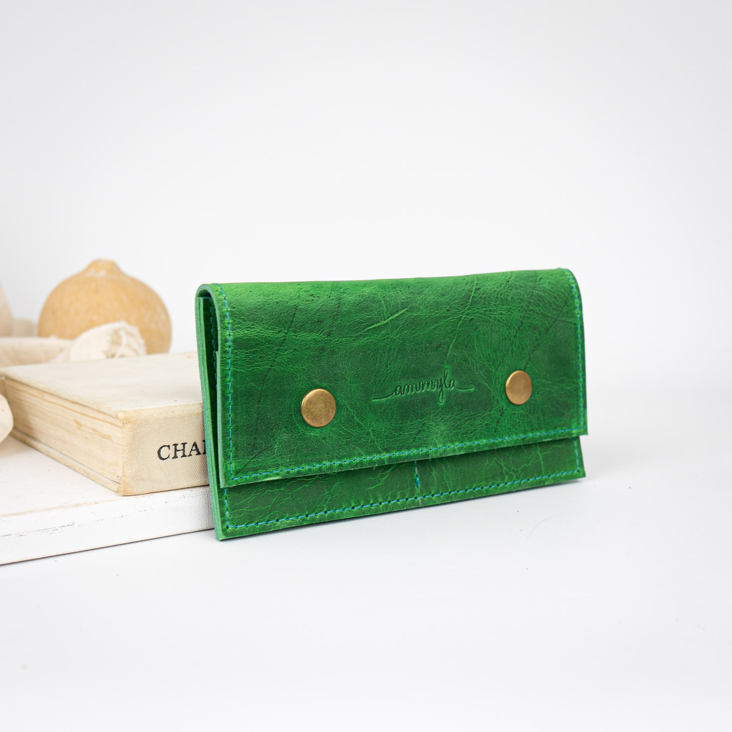 Kožená midi peňaženka (crazy zelená)