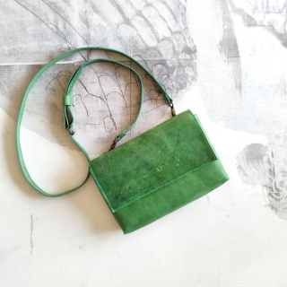 Kožená kabelka SimpleMe (crazy zelená)