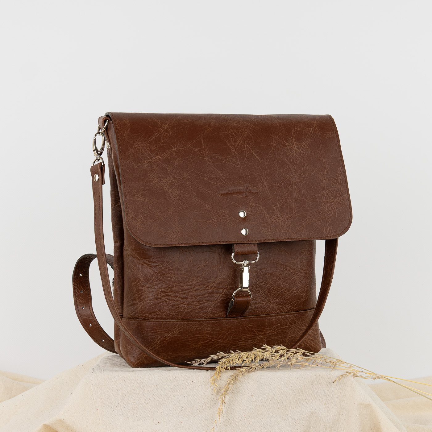 Kožený batoh Lara (čokoládový melír)