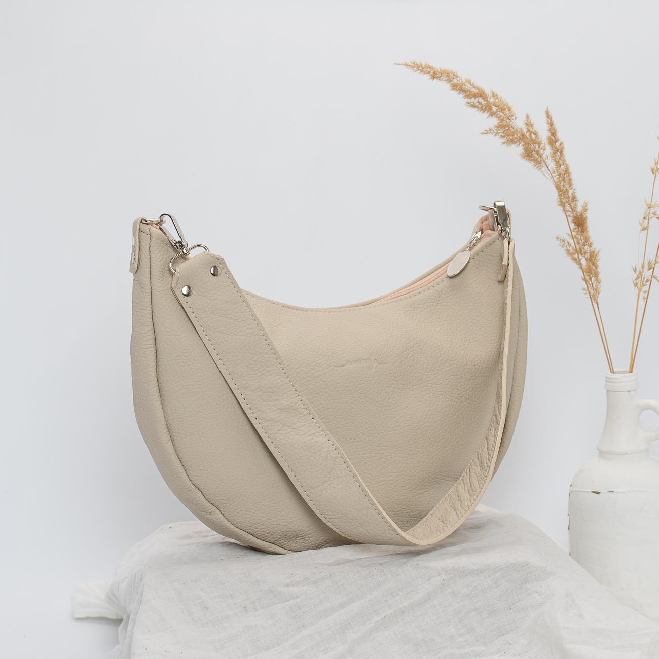 Kožená kabelka Luna (ivory)