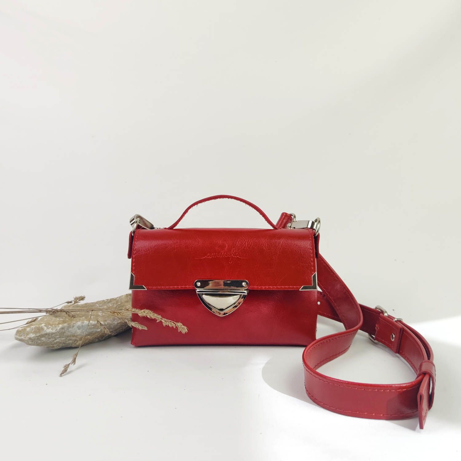 Kožená kabelka MiniMe (červená)