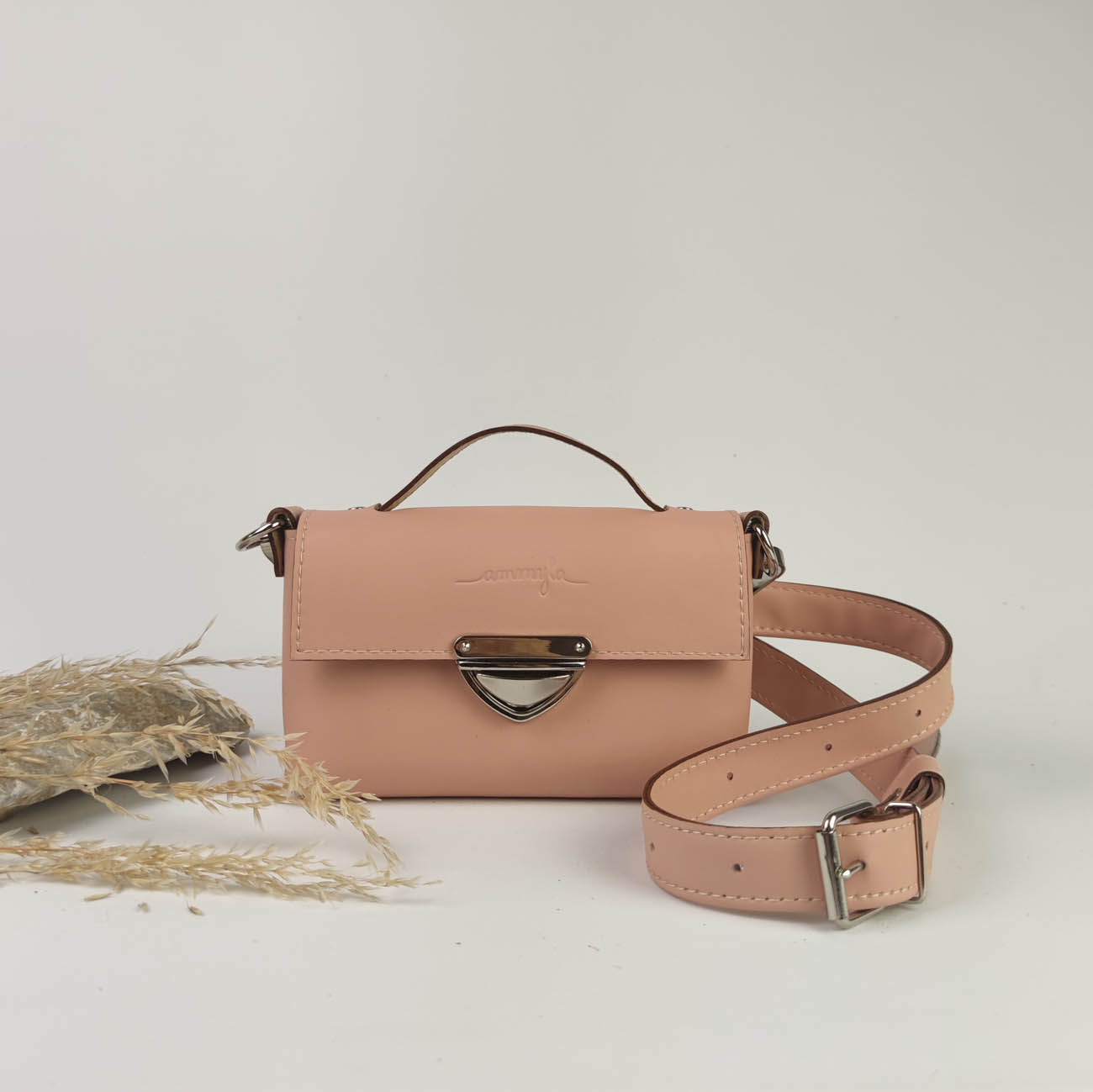 Kožená kabelka MiniMe (soft pink)