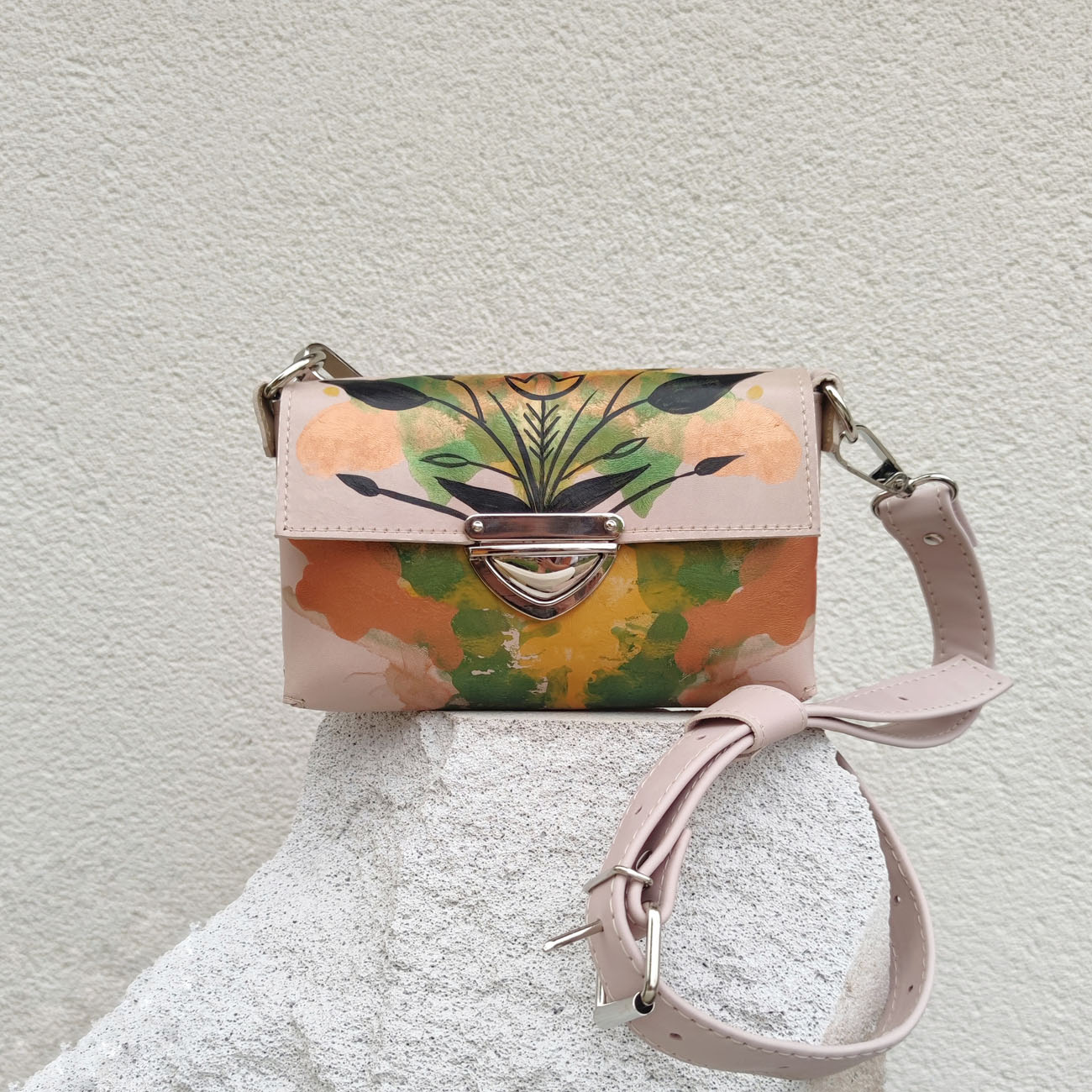 Kožená kabelka MiniMe Rorschach (ručne maľovaná)
