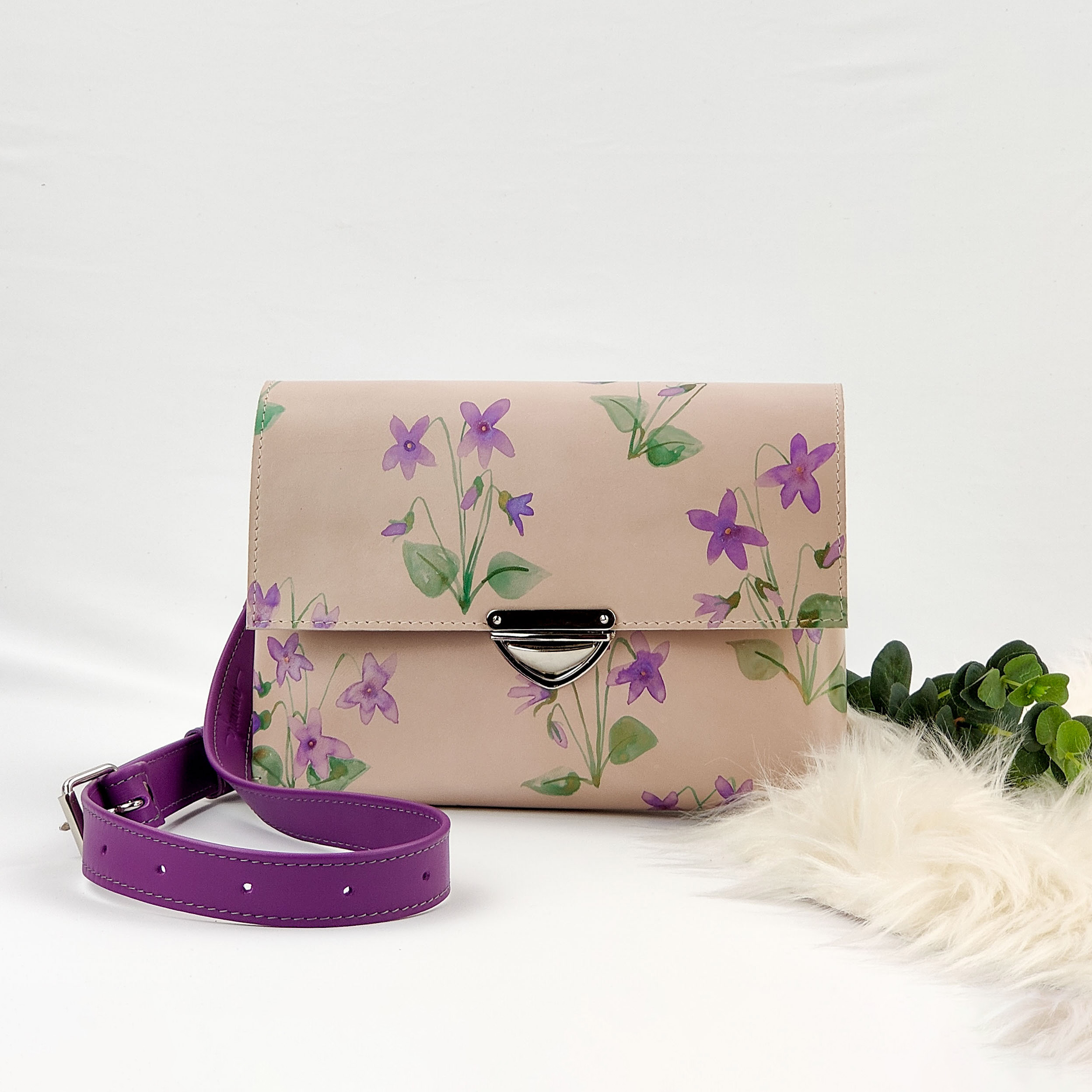 Kožená kabelka SimpleMe Exclusive (Violet)