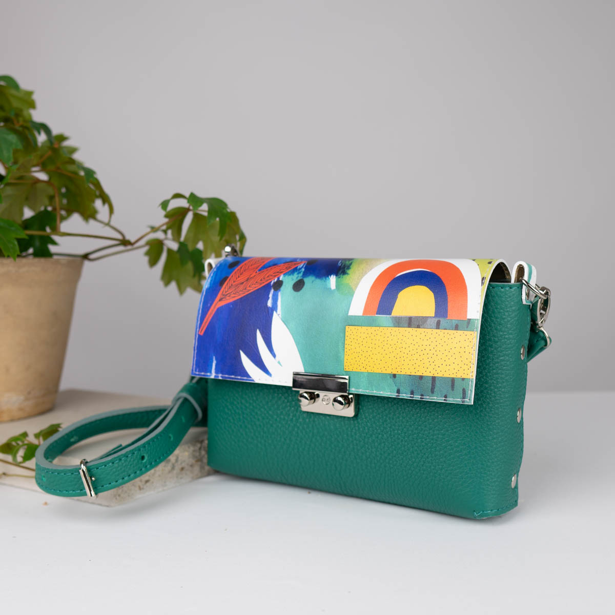 Kožená kabelka Portia Joy Expression (zelená)