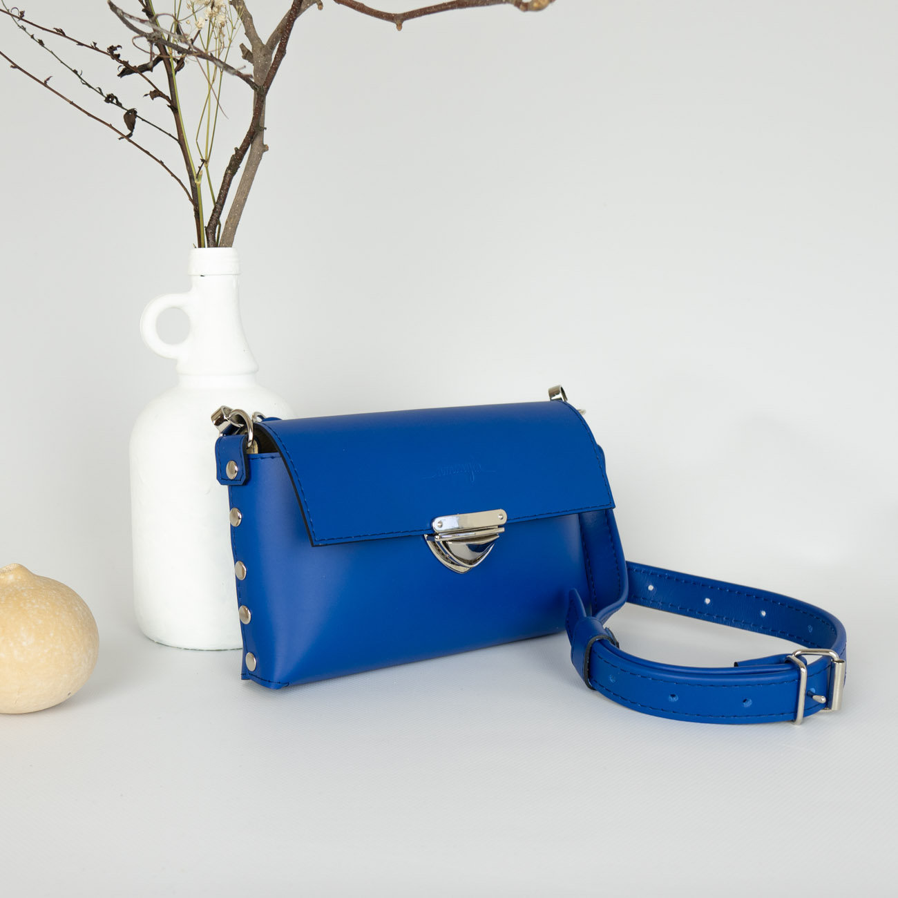 Kožená kabelka MidiMe (ocean blue)
