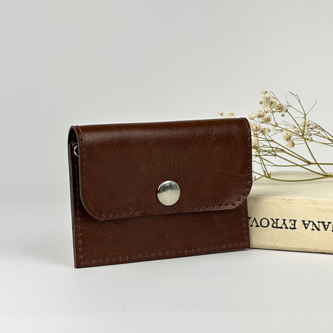 Kožená mini peňaženka (čokoládová)