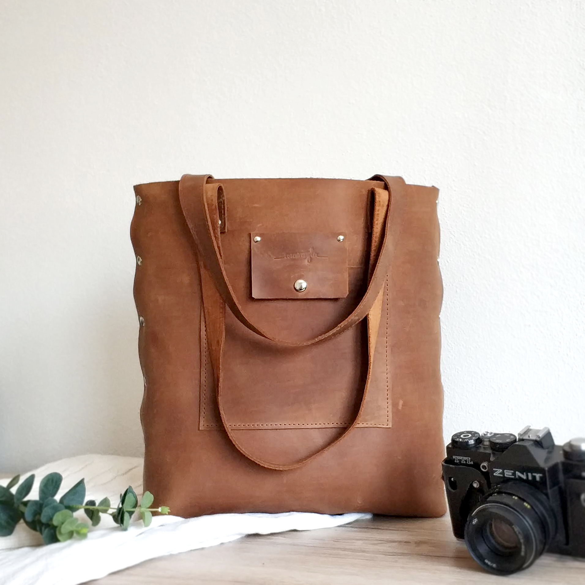 Kožená kabelka Sue (big bag Light brown)