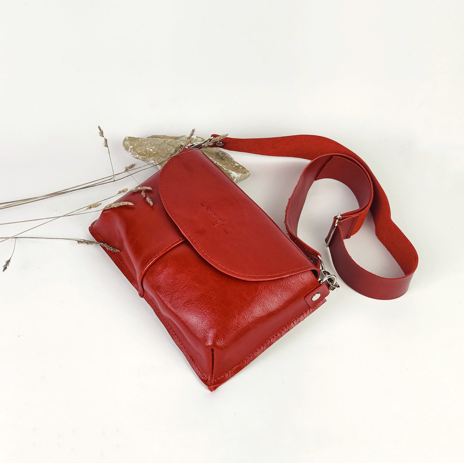 Kožená kabelka Ester Raw (Red)
