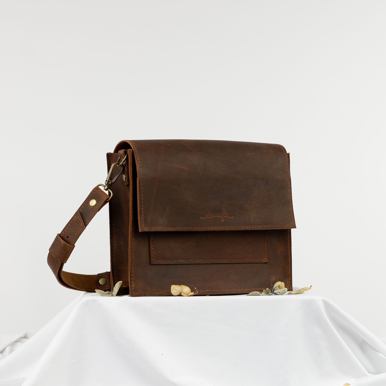 Kožená kabelka Zara Raw (crazy brown)