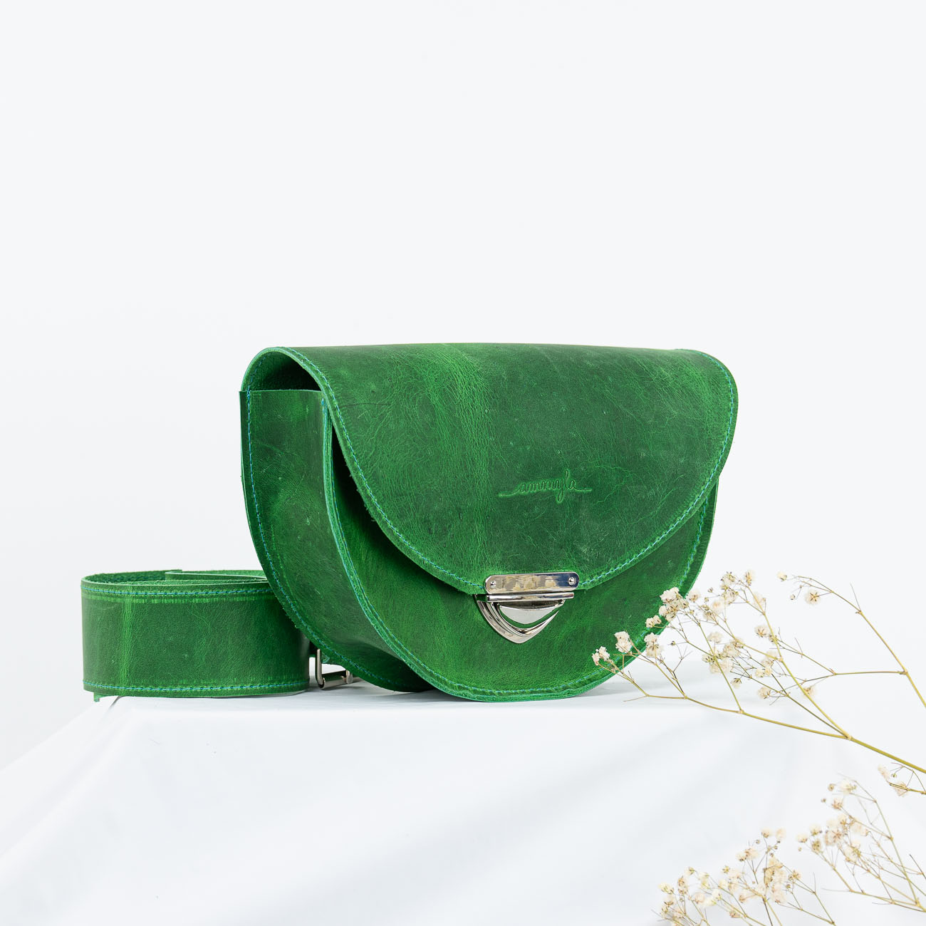 Kožená kabelka Daphne Raw (crazy zelená)