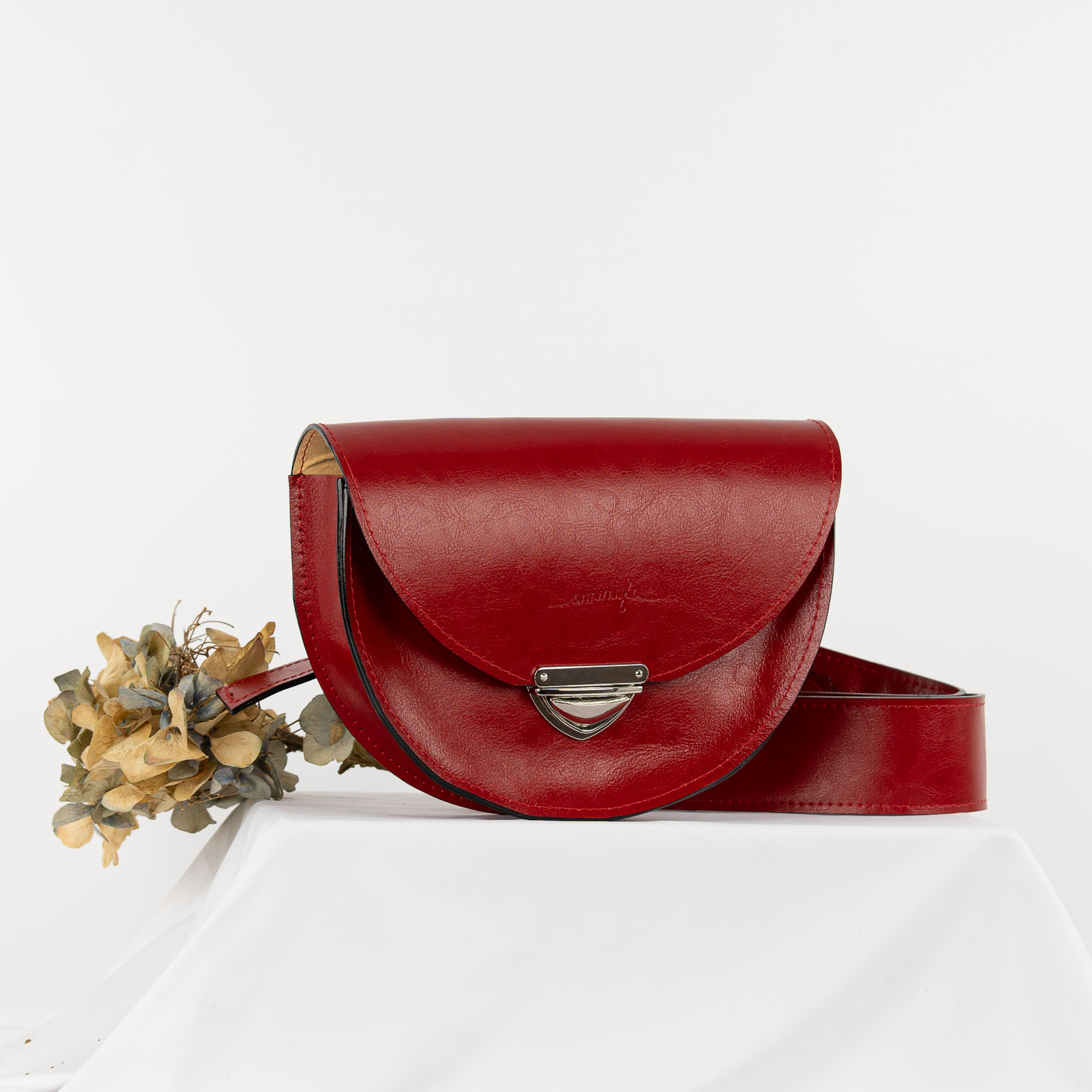 Kožená kabelka Daphne (červená)