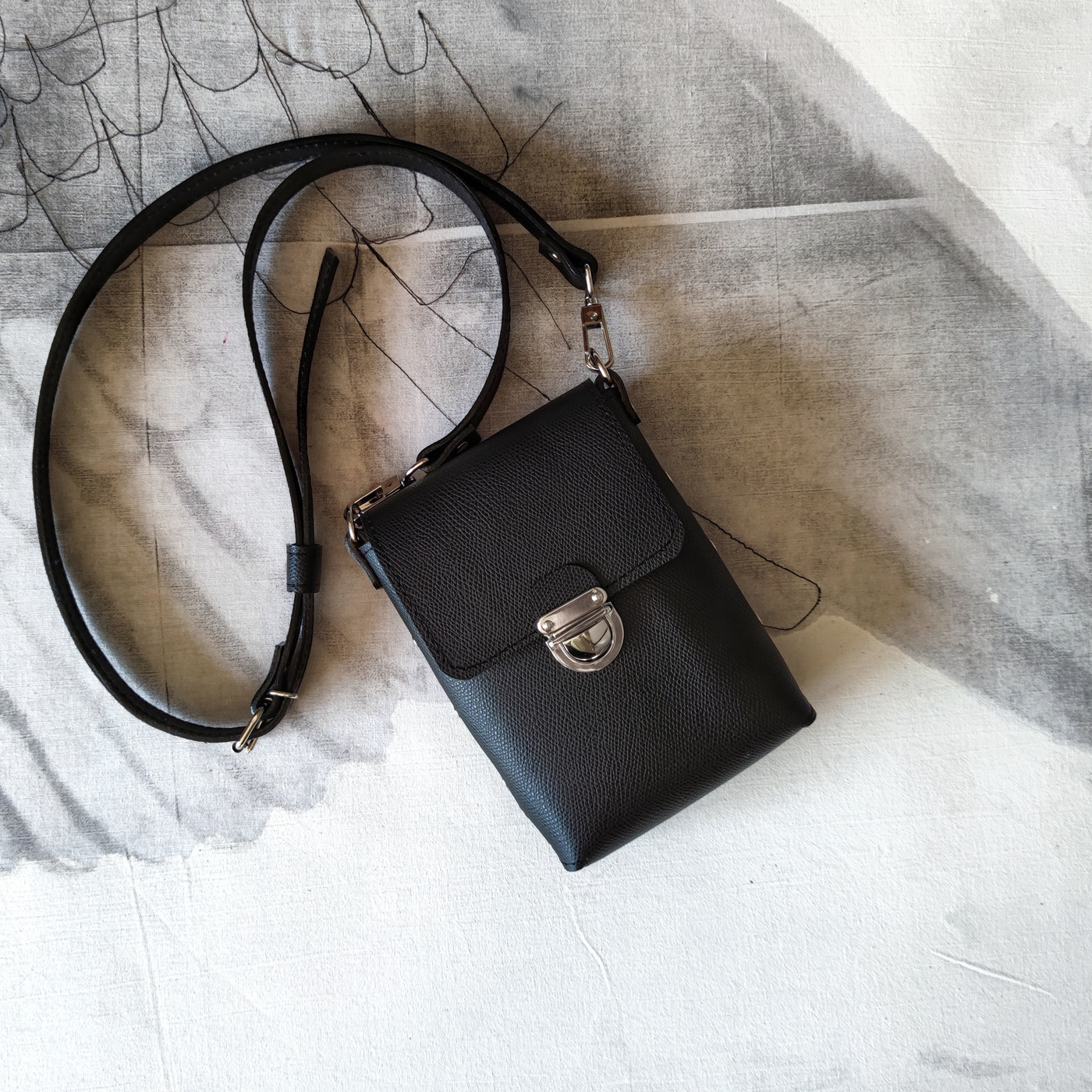 Kožená mini kabelka Tara (Black)