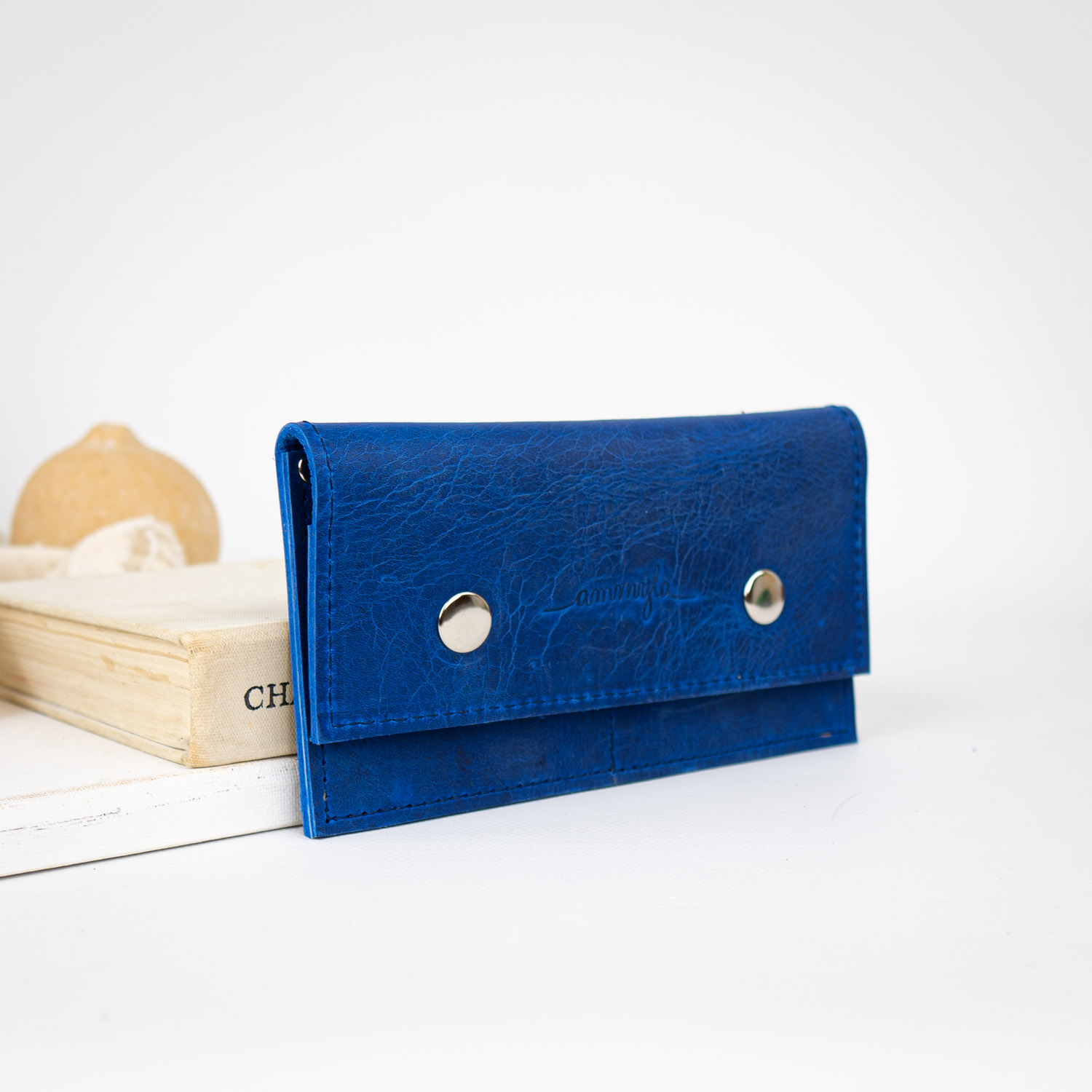 Kožená midi peňaženka (crazy blue)
