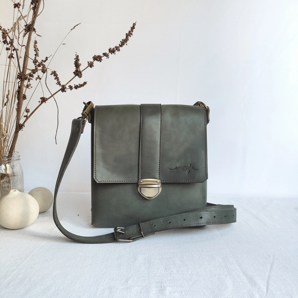 Kožená brašna Ryder (army green)