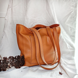 Kožená kabelka Nina (oranžová)