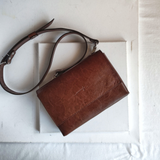 Kožená kabelka SimpleMe (čokoládová)
