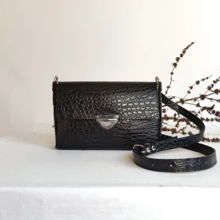 Kožená kabelka Triss (croco black)