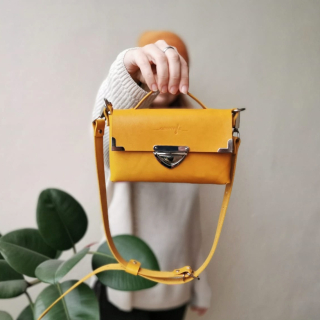 Kožená kabelka MiniMe (žltá)