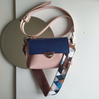 Kožená kabelka Alice (ružovo-modrá)