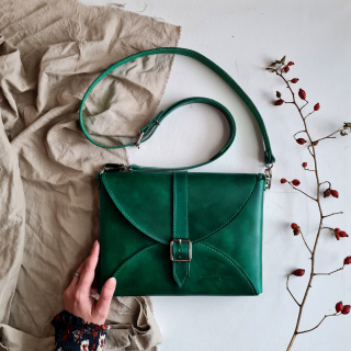 Kožená kabelka Helen (zelená)