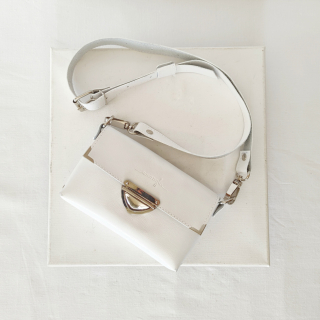 Kožená kabelka MiniMe (biela)